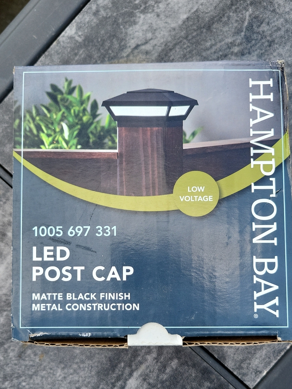 Hampton Bay Matte Black LED Post Cap - Low Voltage